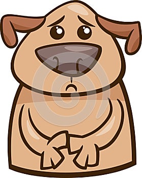 Mood sad dog cartoon illustration