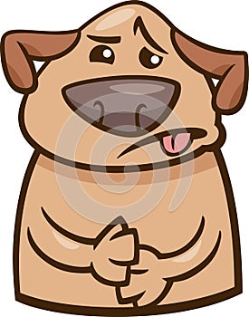 Mood sick dog cartoon illustration