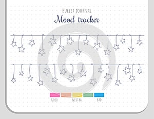 Mood tracker with hanging stars for 31 days of a month.