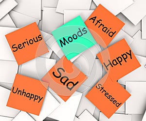 Moods Post-It Note Means Emotions And Feelings