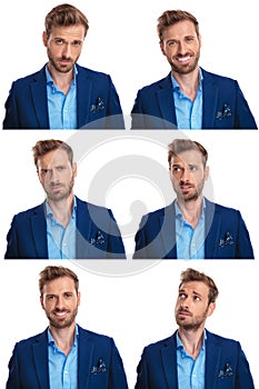 6 moods of a young man photo