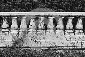 A moody yet beautiful vintage retro plaster garden fence from early last century