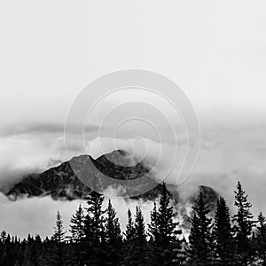 Moody Black and White mountains.