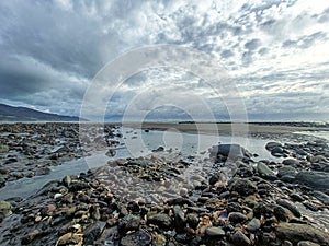 Moody clouds at Raglan Wh?ingaroa Beach, Waikato, New Zealand