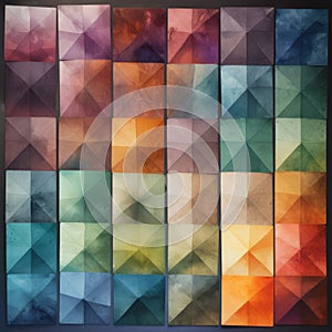 Moody Color Schemes: Collection Of Paper Watercolor Squares