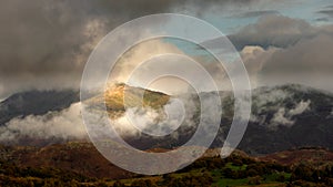 Moody and dramatic shot of Great Rigg - a fell in the English Lake District,