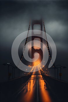 Moody Golden Gate Bridge at Night