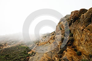 Moody landscape. Morro Rock on an overcast day, Morro Bay, CA