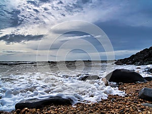 Moody March at Church Beach - Lyme Regis