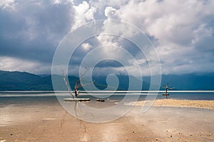 Moody morning on Tam Giangâ€“Cau Hai lagoon in Vietnam