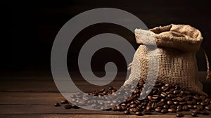 Moody Photo of Coffee Beans on a Dark Background photo