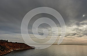 Moody sky over the Mediterranean Sea in Dehesa de Campoamor