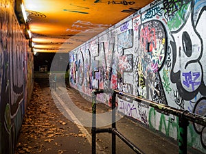 Moody Subway with Graffiti in Bristol
