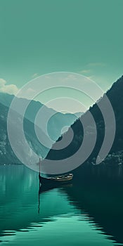 Moody Swiss Style Boat In Emerald Waters - 8k Resolution