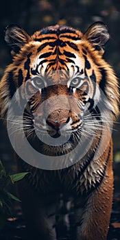 Moody Tiger Stunning Close-up In 8k Resolution