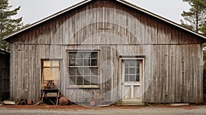 Moody Tranquility: Capturing The Beauty Of An Old White Wooden Barn