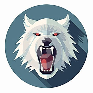 Moody White Wolf Icon: Minimalistic Pattern For 2d Game Art