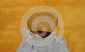 Mookait on rock crystal