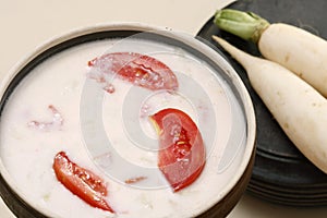Mooli ka raita is a yogurt salad from kashmir