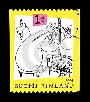 Moomins on postage stamp