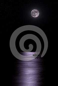 Moon above water