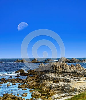 Moon Asilomar State Marine Reserve California