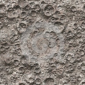 Moon or asteroid surface covered with meteorite impact craters