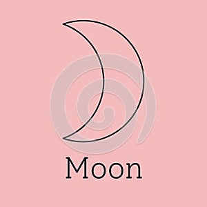 Moon astrological and zodiac symbol. photo