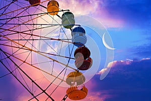 On the moon background