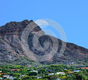 Moon Behind Diamond Head