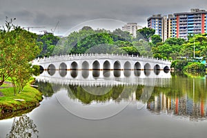 Moon bridge to the Chinese Garden in Singapore