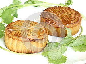 The moon cake and coriander