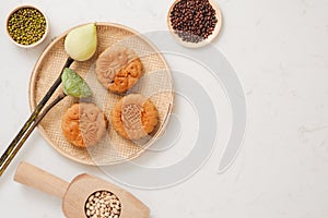 Moon cake traditional cake of Vietnamese - Chinese mid autumn fe