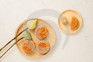 Moon cake traditional cake of Vietnamese - Chinese mid autumn fe