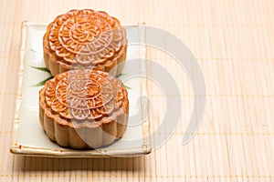 Moon cake traditional cake of Vietnamese - Chinese mid autumn festival food