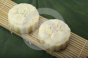 Moon cake of traditional cake of Vietnamese - Chinese mid autumn festival food