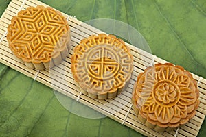 Moon cake of traditional cake of Vietnamese - Chinese mid autumn festival food