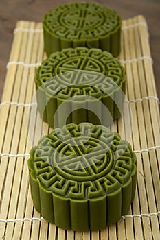 Moon cake of traditional cake of Vietnamese - Chinese mid autumn festival food