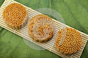 Moon cake of traditional cake of Vietnamese - Chinese mid autumn festival food