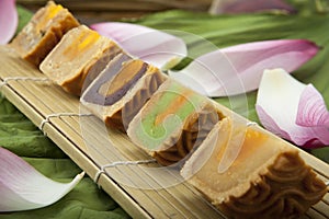 Moon cake traditional cake of Vietnamese - Chinese mid autumn festival food