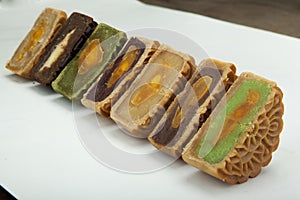 Moon cake traditional cake of Vietnamese - Chinese mid autumn festival food