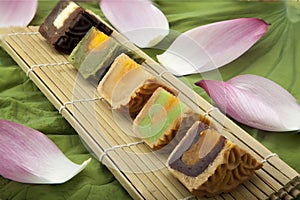 Moon cake traditional cake of Vietnamese - Chinese mid autumn festival food