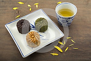 Moon cake traditional cake of Vietnamese - Chinese mid autumn festival food