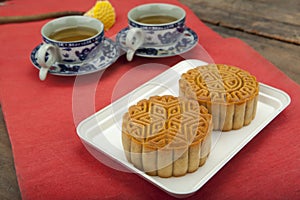 Moon cake of Vietnamese Chinese mid autumn festival food