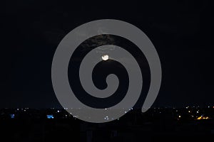 The moon and the citylights