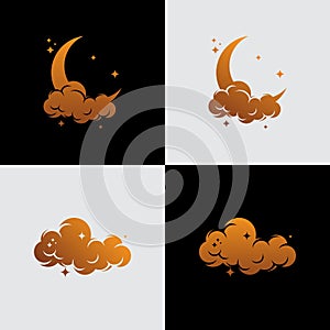 The moon and cloud logo