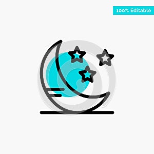 Moon, Cloud, Weather turquoise highlight circle point Vector icon