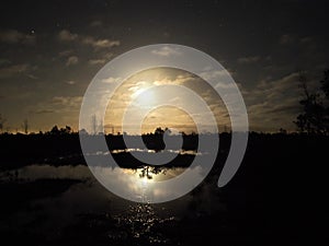 Moon and clouds night sky stars nightscape