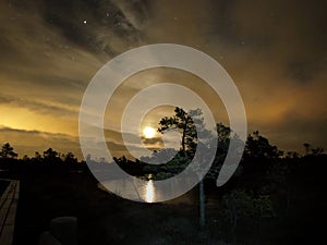 Moon and clouds night sky stars nightscape