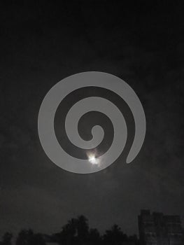 Moon cloudy sky loneliness  thoughts